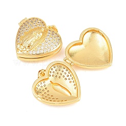 Religion Brass Locket Pendants&nbsp;KK-D232-19G-04