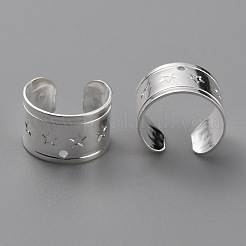 耳カフのパーツ  カドミウムフリー＆鉛フリー  スターとリング  925銀メッキ  10.5x11x7mm  穴：0.8mm&nbsp;KK-Z007-20S