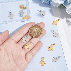 12Pcs 2 Colors 201 Stainless Steel Pendants&nbsp;STAS-UN0053-68
