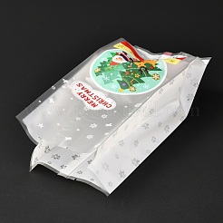 クリスマステーマ長方形紙キャンディーバッグ  ハンドルなし  ギフト＆食品用ラップバッグ用  クリスマスツリー模様  24.8x10x0.02cm  50個/袋&nbsp;CARB-G006-02A