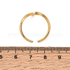 304ステンレススチール製ラインストーンカフオープンリング（女性用）  イオンプレーティング（ip）  18KGP本金メッキ  16mm  usサイズ8 1/2(18.5mm)&nbsp;RB-CBA2039-06G