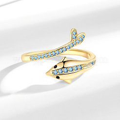 Brass Micro Pave Cubic Zirconia Cuff Open Rings&nbsp;FS-WG36E83-02