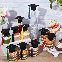 20Pcs 5 Colors Mini Felt Fabric Graduation Hat with Tassels&nbsp;AJEW-CP0010-11