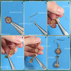 DIY Acrylic Beads & Glass Beads & Brass Earring Making Kit&nbsp;DIY-SC0029-03