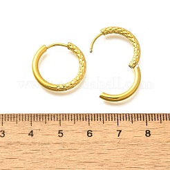 女性用304ステンレスフープピアス  イオンプレーティング（ip）  リング  14KGP本金メッキ  19.5x2.5mm&nbsp;EJEW-M068-16C-G