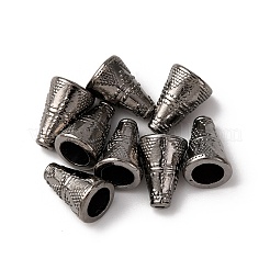 チベット風コーン合金ビーズキャップ  花弁のない  鉛フリー＆カドミウムフリー  ガンメタ色  8.5x11mm  穴：1.5mm  約1408個/1000g&nbsp;TIBE-Q044-13B-RS