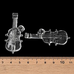 透明アクリルの大きなペンダント  バイオリンチャーム  透明  55x22x5.5mm  穴：3mm  約167個/500g&nbsp;TACR-G048-29