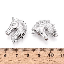 真鍮チャーム  馬のチャーム  プラチナメッキ  25x19.5x9mm  穴：1.6mm&nbsp;KK-T081-10P