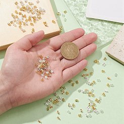 200 個 2 色のステンレス鋼のピアスキャッチ  フリクションイヤーナット  ゴールデン·ステンレス鋼色  4.3x3.2x3mm  穴：0.5~0.6mm  100個/カラー&nbsp;FIND-YW0004-12