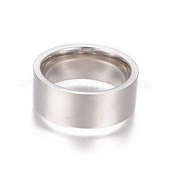 304ステンレススチール指輪  キュービックジルコニア付き  ワイドバンドリング  ステンレス鋼色  サイズ6~10  16~20mm&nbsp;RJEW-F098-02P