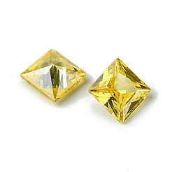 キュービックジルコニアカボション  ポイントバック  正方形  きいろ  8x8x4mm&nbsp;ZIRC-P116-01B-13