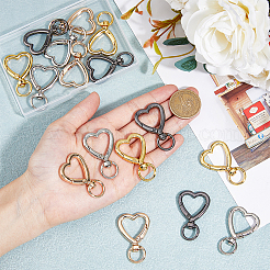 16Pcs 4 Colors Zinc Alloy Heart Shaped Swivel Hook Clasps&nbsp;FIND-DC0004-52