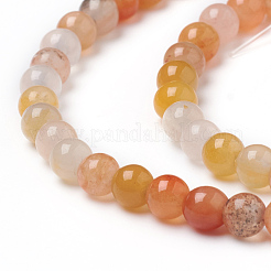 Natural Golden Silk Jade Beads Strands&nbsp;G-L555-05-4mm