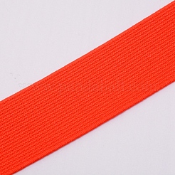 超幅広の厚手の平らなゴムバンド  ウェビング衣類縫製アクセサリー  レッドオレンジ  30mm&nbsp;EC-WH0016-A-S035