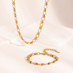 304 Stainless Steel Chain Necklaces & Bracelets Set for Women&nbsp;IX7784-1