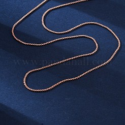 女性のための真鍮のベネチアンチェーンネックレス  304ステンレススチール製カニカン付き  ラックめっき  鉛フリー＆カドミウムフリー  長持ちメッキ  ローズゴールド  17.80x0.06インチ（45.2x0.15cm）&nbsp;NJEW-D302-08RG