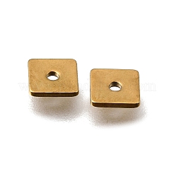 304ステンレススチールビーズ  イオンプレーティング（ip）  正方形  18KGP本金メッキ  5x5x0.7mm  穴：1mm&nbsp;STAS-L315-068A-G