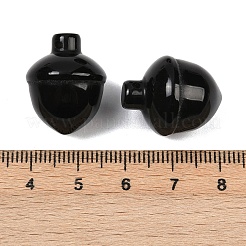 天然石オブシディアンペンダント  ドングリのチャーム  21~22x17mm  穴：1.4mm&nbsp;G-K354-13B