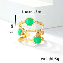 Stylish Oval 201 Stainless Steel Retro Open Cuff Ringa&nbsp;AH4457