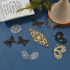 72Pcs 18 Style Brass Filigree Findings&nbsp;FIND-CA0002-66