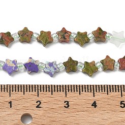 5 Styles Synthetic Imperial Jasper & Natural Topaz Jade & Quartz Crystal & Unakite & Kambaba Jasper Beads Strands&nbsp;G-D095-A01