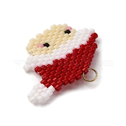 Glass Seed Beaded Santa Claus Pendants&nbsp;PALLOY-MZ00812