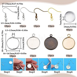 DIY Blank Dome 304 Stainless Steel Dangle Earrings Making Kit&nbsp;DIY-SC0024-39