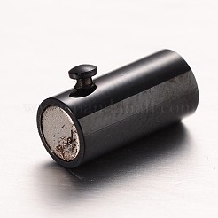 304ステンレススチールロックチューブマグネット留め具  コラム  電気泳動黒  17x6mm  穴：4mm&nbsp;STAS-I045-12-4mm