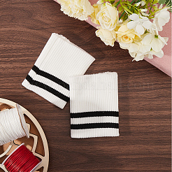 Stripe Pattern Cotton Tubular Knit Rib Cuff&nbsp;AJEW-WH0348-200A