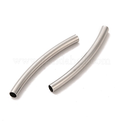 変色しない304ステンレススチールチューブビーズ  カーブチューブ  ステンレス鋼色  30x2.5mm  穴：2mm&nbsp;STAS-M308-01E