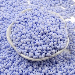 マカロンカラー不透明フロストガラスシードビーズ  ピーナッツ  ラベンダー  6x3x3mm  穴：1.2mm  約4000個/ポンド&nbsp;SEED-K009-12B-12