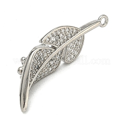 Leaf Brass Micro Pave Cubic Zirconia Enhancer Shortener Bails&nbsp;KK-F934-07B-P