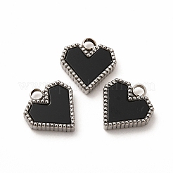 304ステンレスペンダント  アクリルと  ハート  ミックスカラー  12x11x3mm  穴：2mm&nbsp;STAS-A076-06P