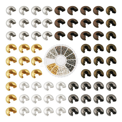 480Pcs 6 Colors Iron Crimp Beads Covers&nbsp;IFIN-PJ0001-01-1