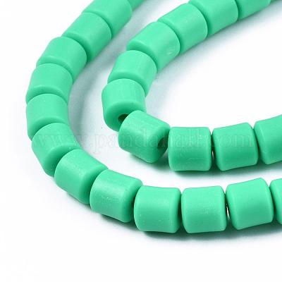 樹脂粘土ビーズ連売り  コラム  春の緑  5~7x6mm  穴：1.5~2mm  約61~69個/連  15.74インチ&nbsp;CLAY-T001-C52-1