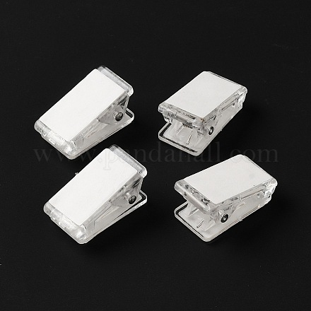 透明ppプラスチッククリップ  両面シール付き  長方形  透明  26x13x13mm  4個/袋&nbsp;KY-G026-01-1