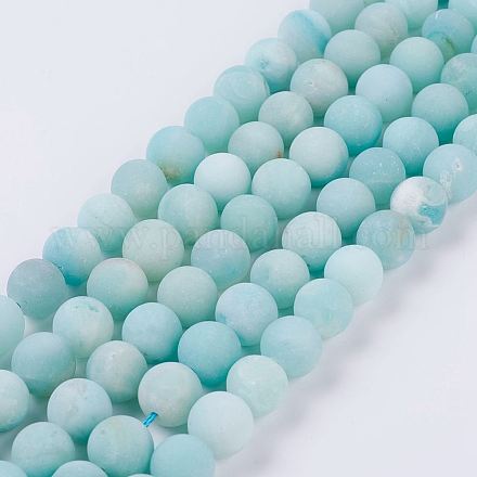Natural Amazonite Beads Strands G-J376-19F-10mm-1