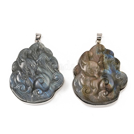 Natural Labradorite Pendants&nbsp;G-K338-34P-1