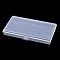 Rectangle Polypropylene(PP) Bead Storage Container, with Hinged Lid, Rectangle, Clear, 14.8x8x2cm