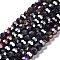 Transparent Glass Beads, 32 Facets, AB Color Plated, Round, Indigo, 6x5.5mm, Hole: 1.2mm, about 91pcs/strand, 19.29''(49cm)