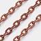 Iron Cable Chains, Unwelded, with Spool, Flat Oval, Cadmium Free & Nickel Free & Lead Free, Red Copper, 5x3.3x0.9mm, about 164.04 Feet(50m)/roll