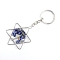 Gemstone Keychains, with Metal Split Rings, Star, 10x5cm