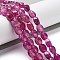 Natural Dragon Veins Agate Beads Strands, Dyed & Heated, Twist, Medium Violet Red, 12x8x8mm, Hole: 1.2mm, about 33pcs/strand, 16.34''(41.5cm)