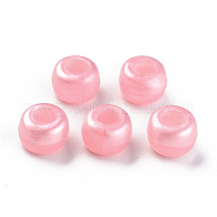プラスチックパールビーズ  バレル  パールピンク  9x6mm  穴：3.5mm  約1900個/500g&nbsp;KY-R019-01E