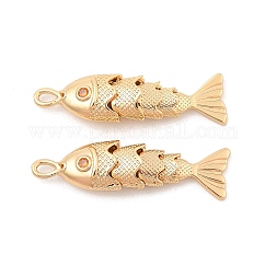 真鍮マイクロパヴェクリアキュービックジルコニアペンダント  ニッケルフリー  魚のチャーム  18KGP本金メッキ  33x8.5x6mm  穴：1.6mm