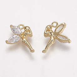 Brass Micro Pave Cubic Zirconia Pendants&nbsp;LS-KK-F731-15G