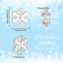 500個透明アクリルビーズ  スノーフレーク  透明  12.5x12x2.5mm  穴：1.2mm&nbsp;MACR-SC0002-14
