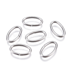 変色しにくい304ステンレススチール製オープン丸カン  オーバル  ステンレス鋼色  18ゲージ  10x6x1mm  内径：4x8mm&nbsp;STAS-F250-11P-S