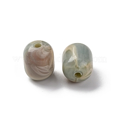 アクリルビーズ  模造寿山ビーズ  コラム  ダークシーグリーン  12x9.5mm  穴：2mm  約：625個/ 500 G&nbsp;OACR-Z025-10