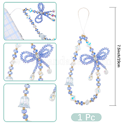1Pc Bowknot Synthetic Quartz Bead Mobile Straps&nbsp;AJEW-BM0001-48B